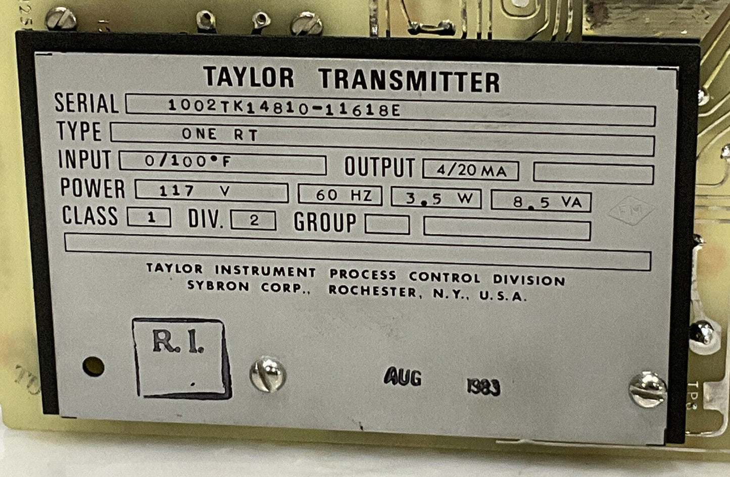 TAYLOR 1023TMODEL A THERMOCOUPLE-TO-CURRENT TANSMITTER 476