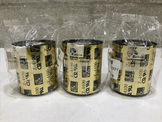 ZEBRA Z-4100 04100BK08045 RESIN RIBBON 80MM X 450 M 4100 SERIES LOT OF 3 373