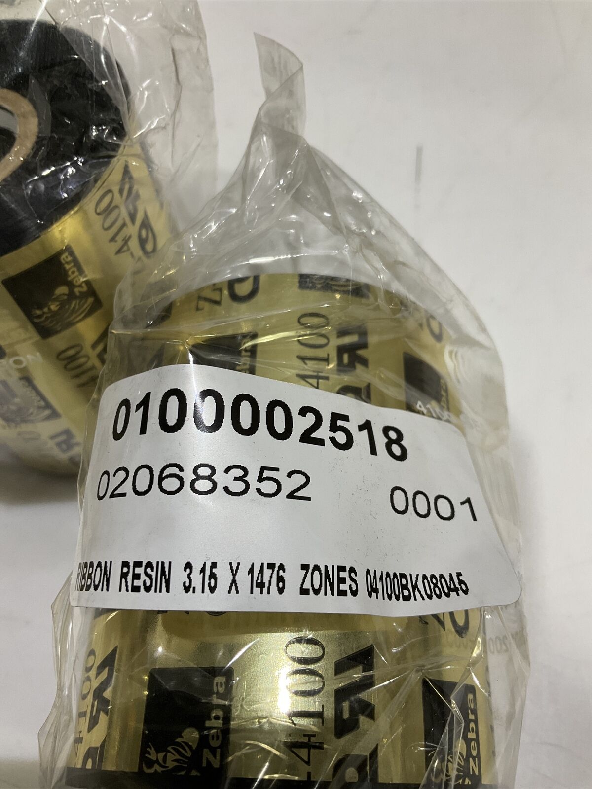 ZEBRA Z-4100 04100BK08045 RESIN RIBBON 80MM X 450 M 4100 SERIES LOT OF 3 373