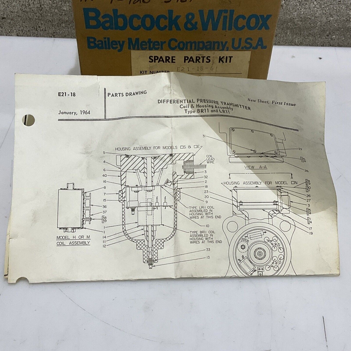 BABCOCK & WILCOX BAILEY CONTROL E21-18-6 258009A1 TRANSMITTER SPARE PART KIT 373