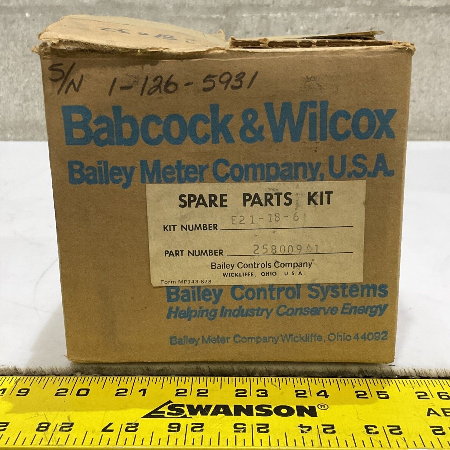 BABCOCK & WILCOX BAILEY CONTROL E21-18-6 258009A1 TRANSMITTER SPARE PART KIT 373