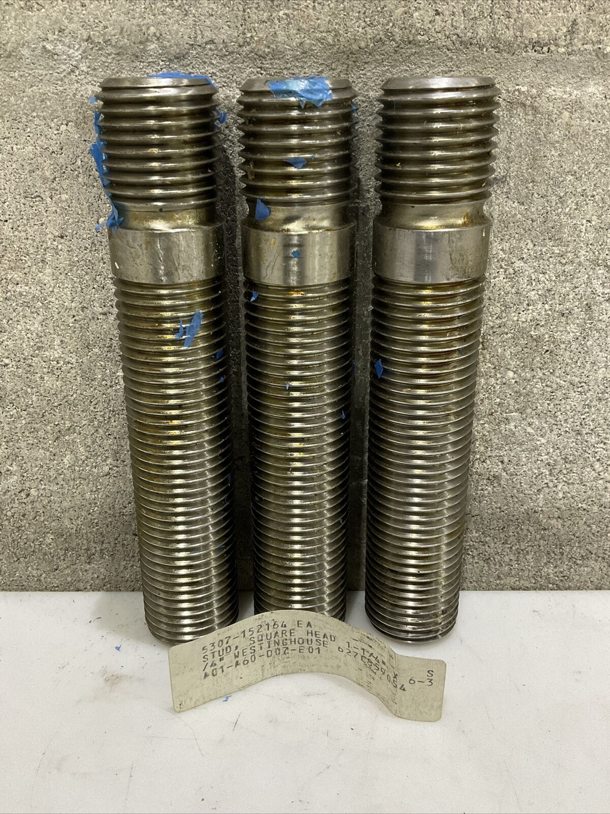 WESTINGHOUSE 5307-142164 SQUARE HEAD STUD 1-1/4X6-3/4 LOT OF 3 373