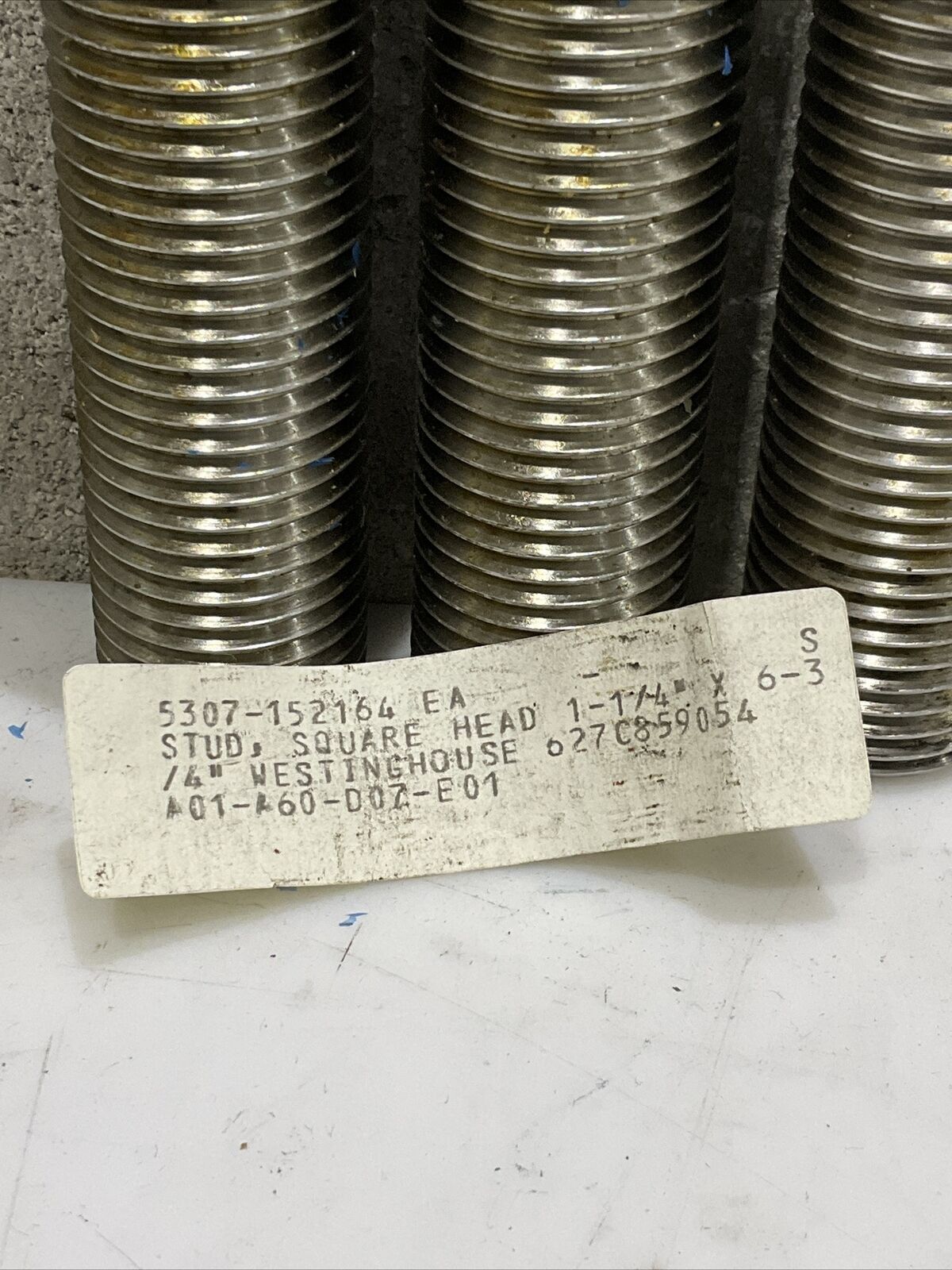 WESTINGHOUSE 5307-142164 SQUARE HEAD STUD 1-1/4X6-3/4 LOT OF 3 373