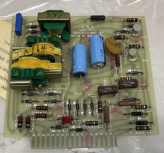 C&D BATTERIES MBC-1971-1 REACTOR BAL ADJ 373
