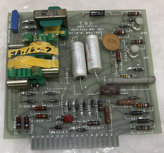 C&D BATTERIES MBC-1971-1 REACTOR BAL ADJ 373