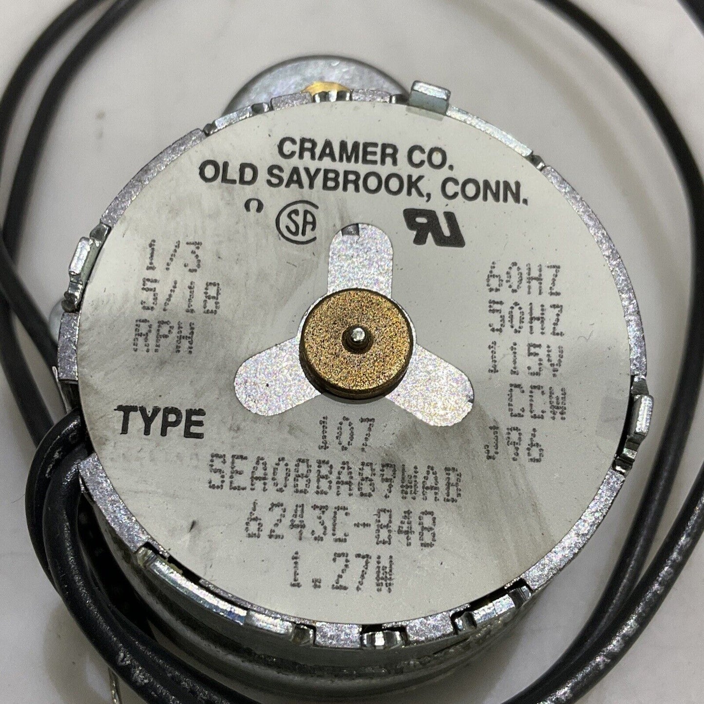 CRAMER SEA08BA89WAB MOTOR CHART DRIVE TYPE 107 J96 60HZ 50HZ 115V 373