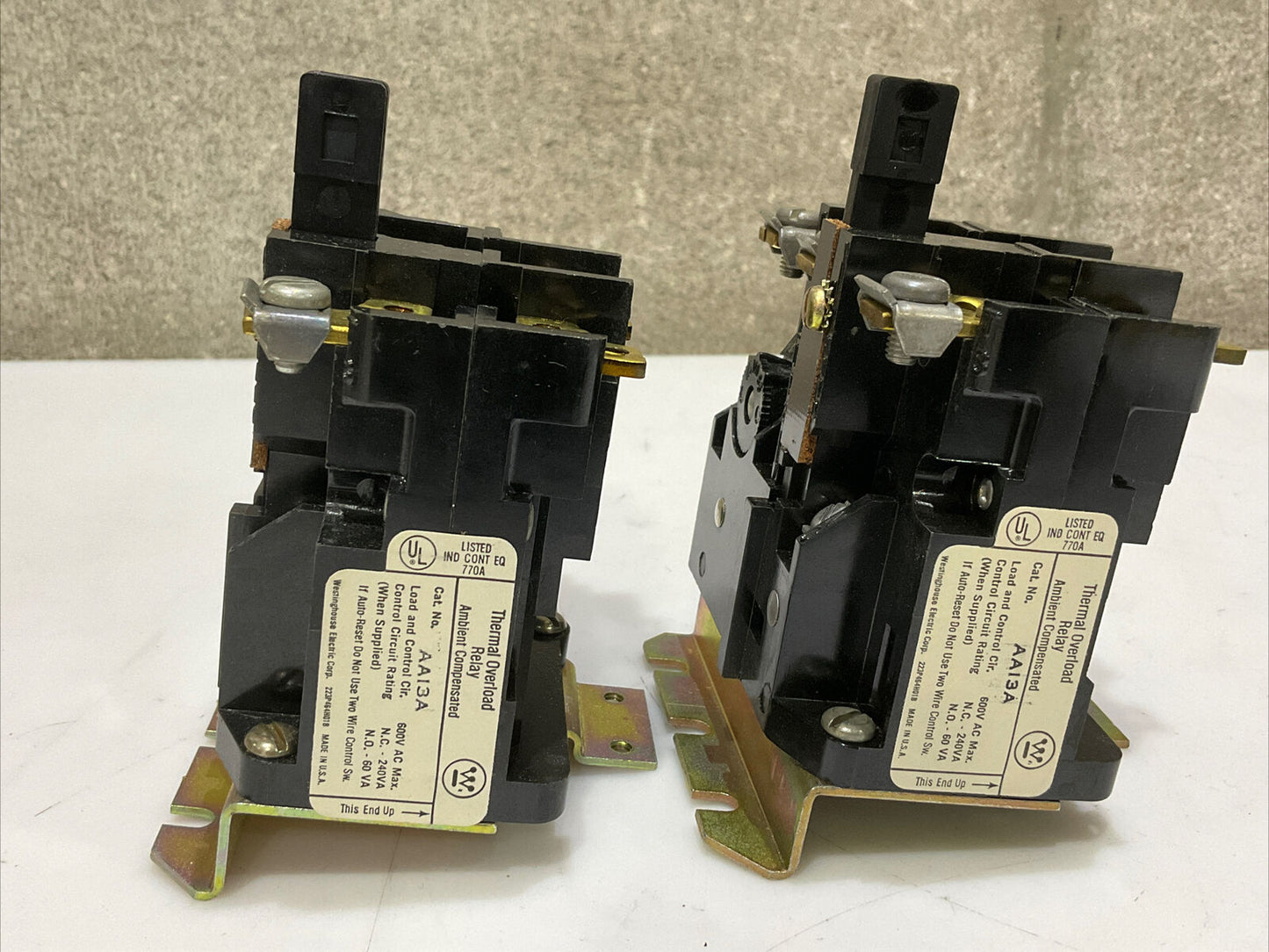 WESTINGHOUSE AA13A THERMAL OVERLOAD RELAY 3 POLE 600V 240VA 60VA LOT OF 2 373