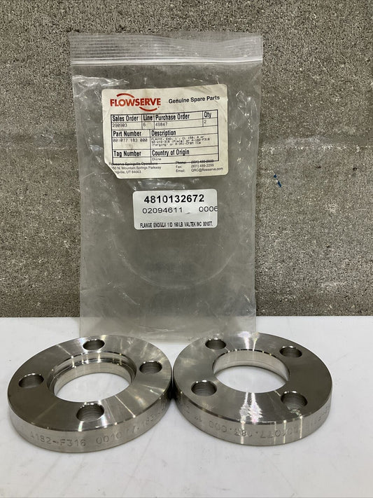 FLOWSERVE 001077-183-000 END FLANGE 1” CL 150 LOT OF 2 373