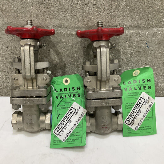 LANDISH VALVE 8270071405B GATE VALVE 1/2” 150 B16.34 275 PSI 100F LOT OF 2 373