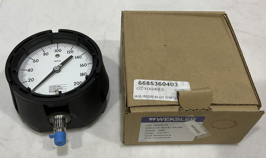 WEKSLER 4E2094-05 ROYAL PRESSURE GAUGE 0-200 PSI 373