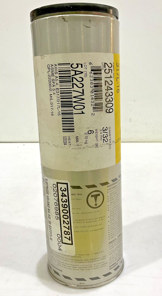 ESAB ARCALOY 317L-16 251243309 6LBS 3/32" WELDING ELECTRODES 373
