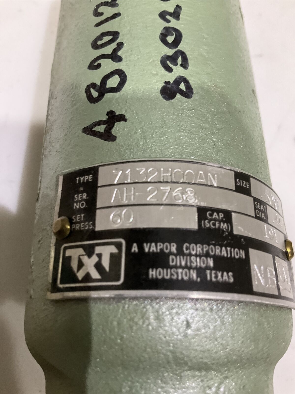 SAFETY RELIEF VALVE PRESSURE TXT 7132HOOAN SIZE AH-2768 .50X1 373