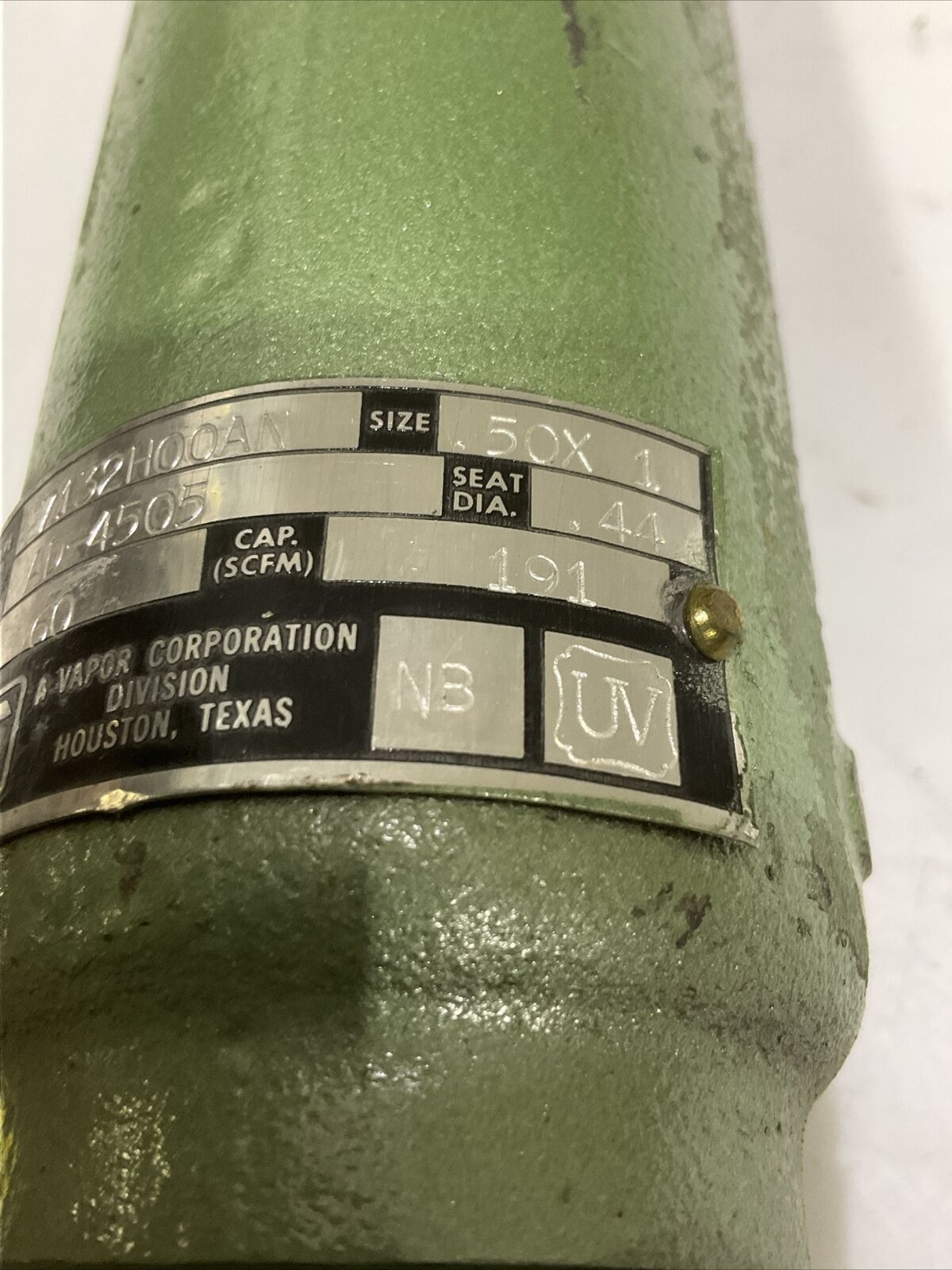 SAFETY RELIEF VALVE PRESSURE TXT 7132HOOAN SIZE AH-4505 .50X1 373