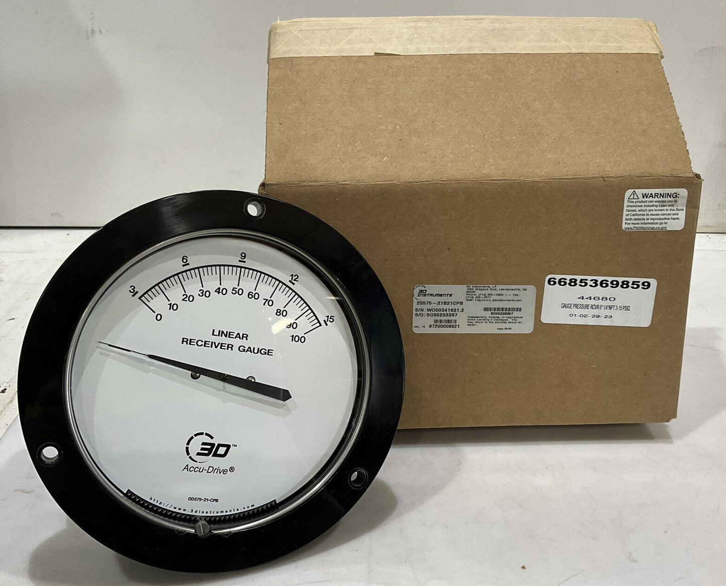 3D ACCU-DRIVE DD575-21-CPB LINEAR RECEIVER GAUGE 373