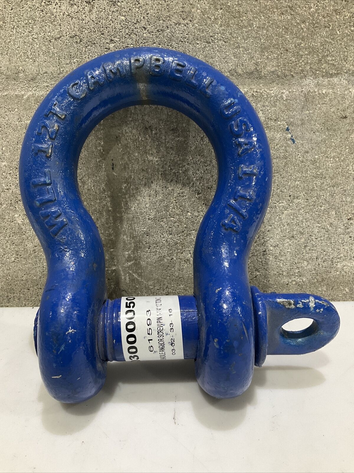 CAMPBELL 018572 ANCHOR SHACKLE WITH SCREW PIN 1-1/4” 12 TON 373