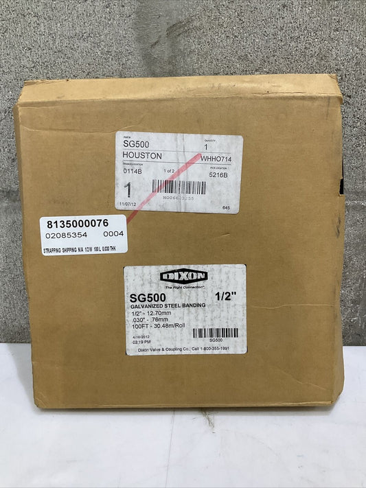 DIXON SG500 GALVANIZED STEEL BANDING 1/2” 100 FT 373