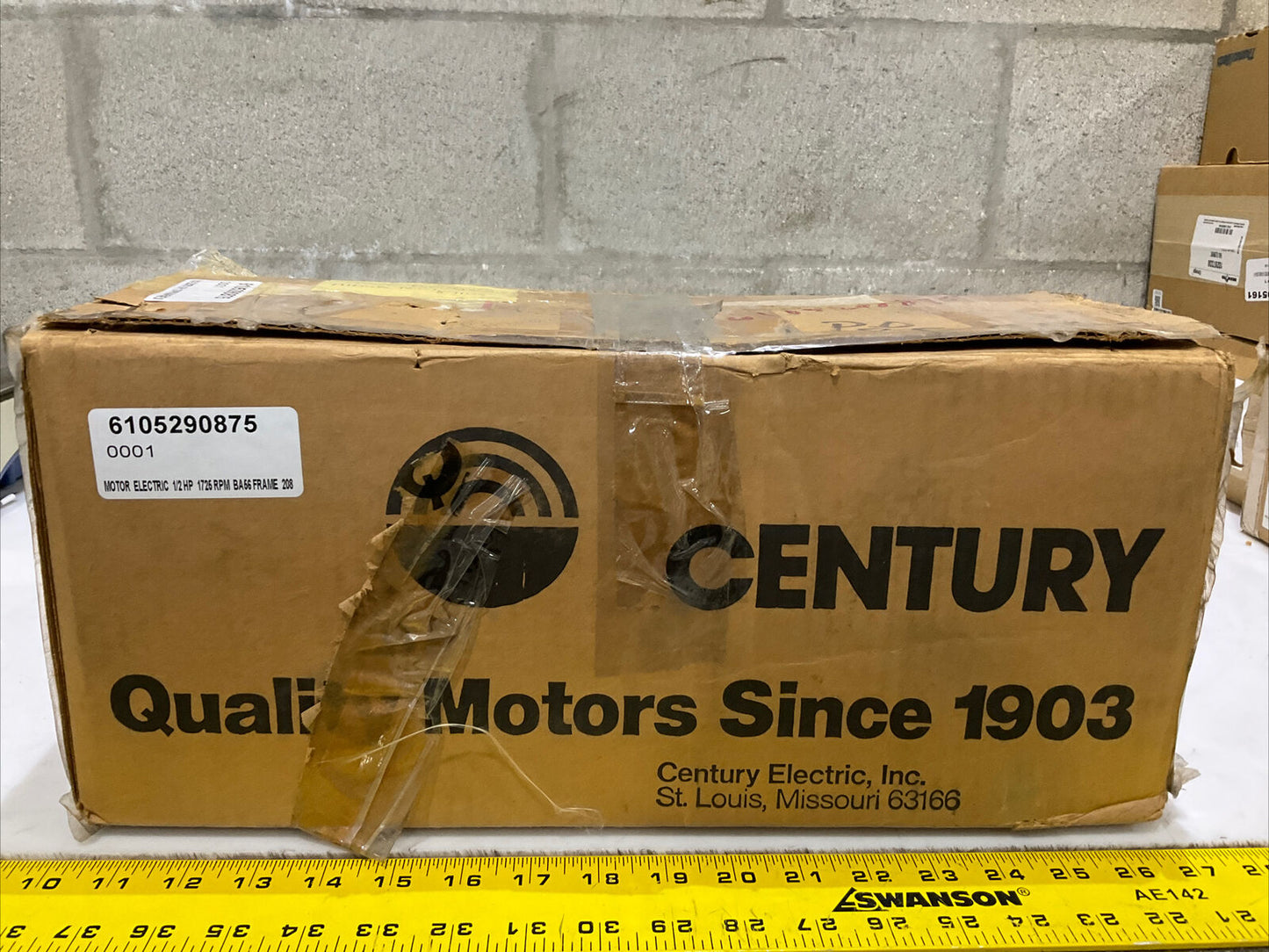 CENTURY 8-15195-01 AC MOTOR 1/2 HP 1725 RPM 60 HZ 373