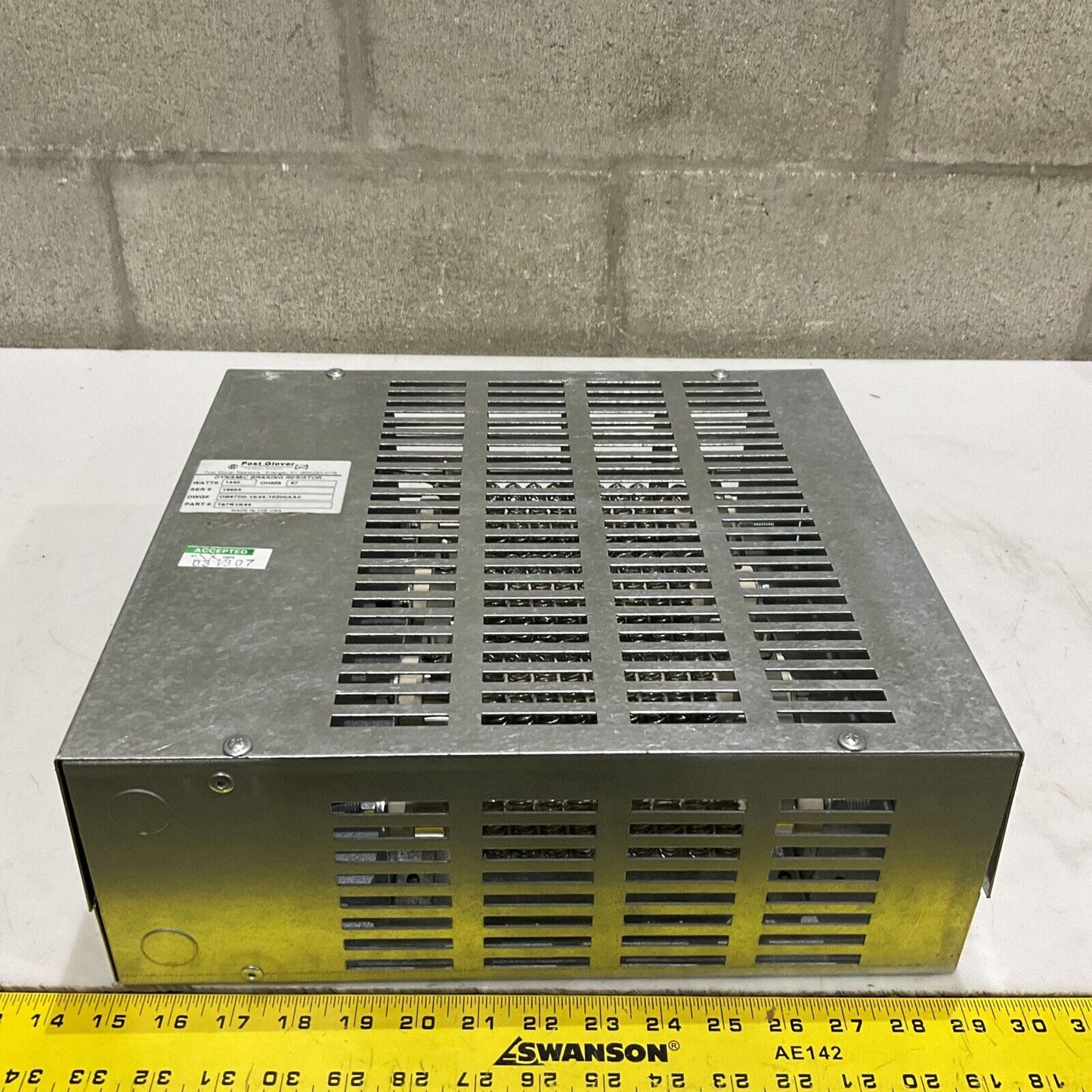 POST GLOVER T67R1K44-10200AA0 DYNAMIC BRAKING RESISTOR 1440 WATT 67 OHMS 373