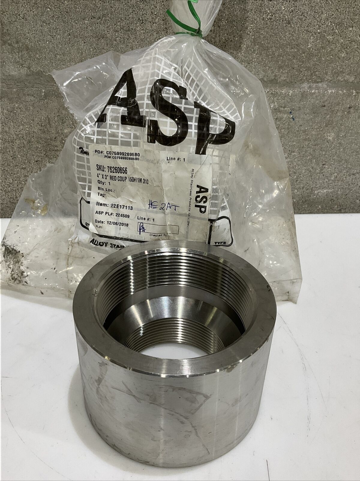 ASP A1482 76260656 22E17113 PIPE REDUCER 4” X 3” 150 LB 373