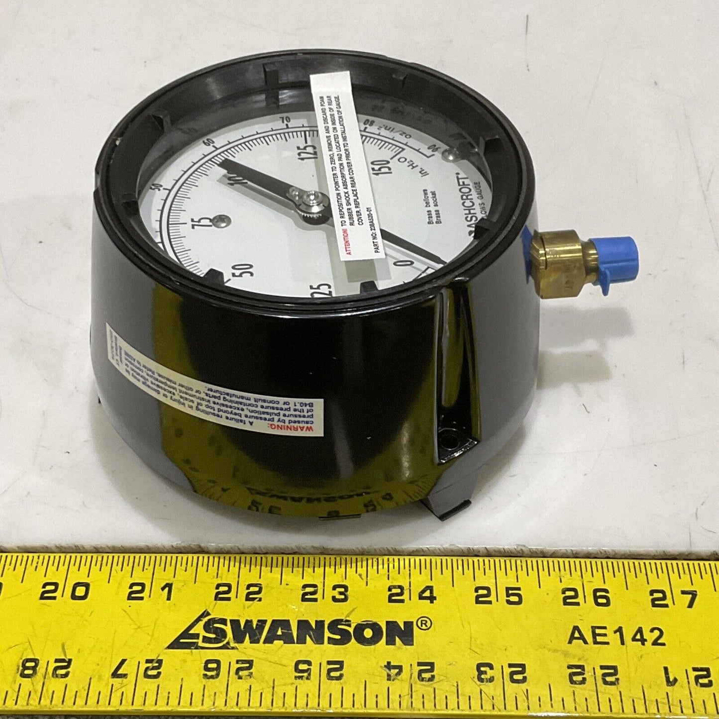 ASHCROFT 1KA17460-012 45 118AS 02L BELLOWS GAUGE 4-1/2 150/W/ZSI 373