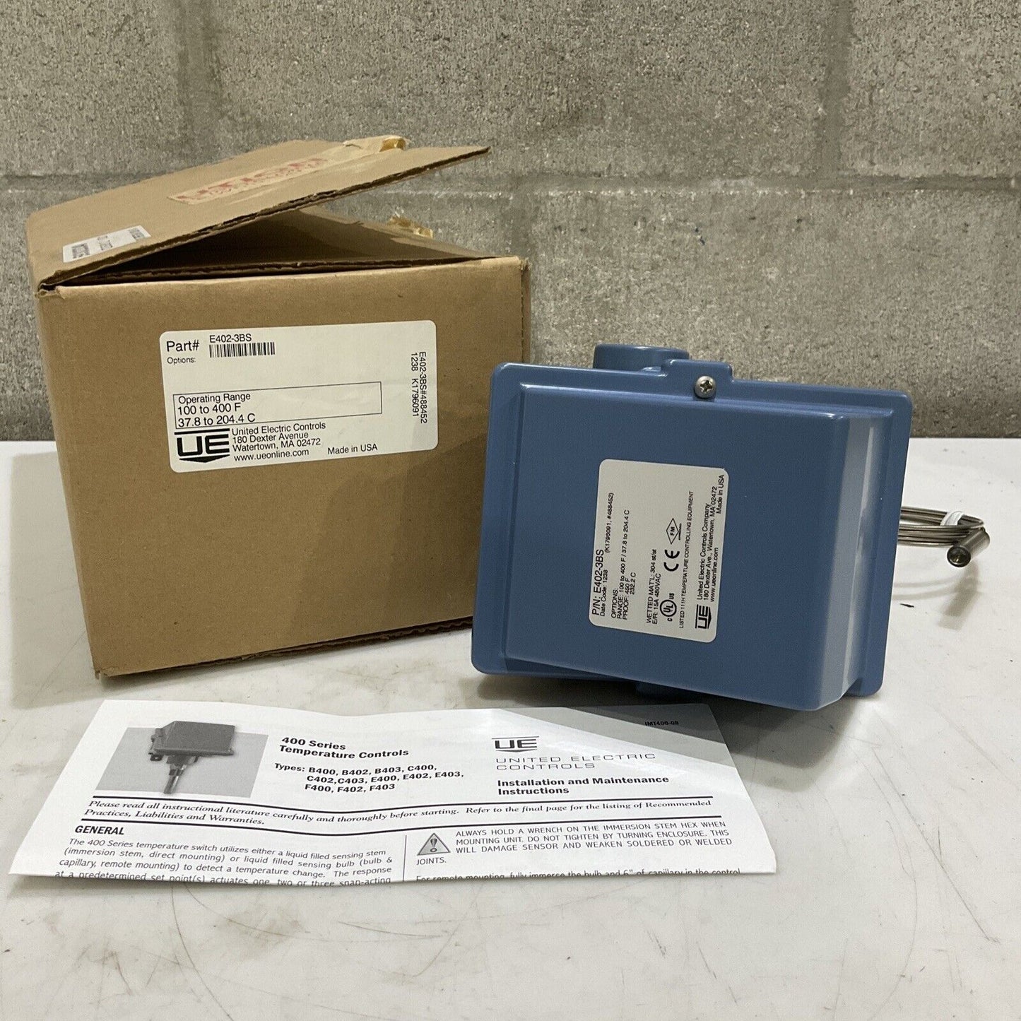 UNITED ELECTRIC CONTROLS E402-3BS TEMPERATURE CONTROLS 373