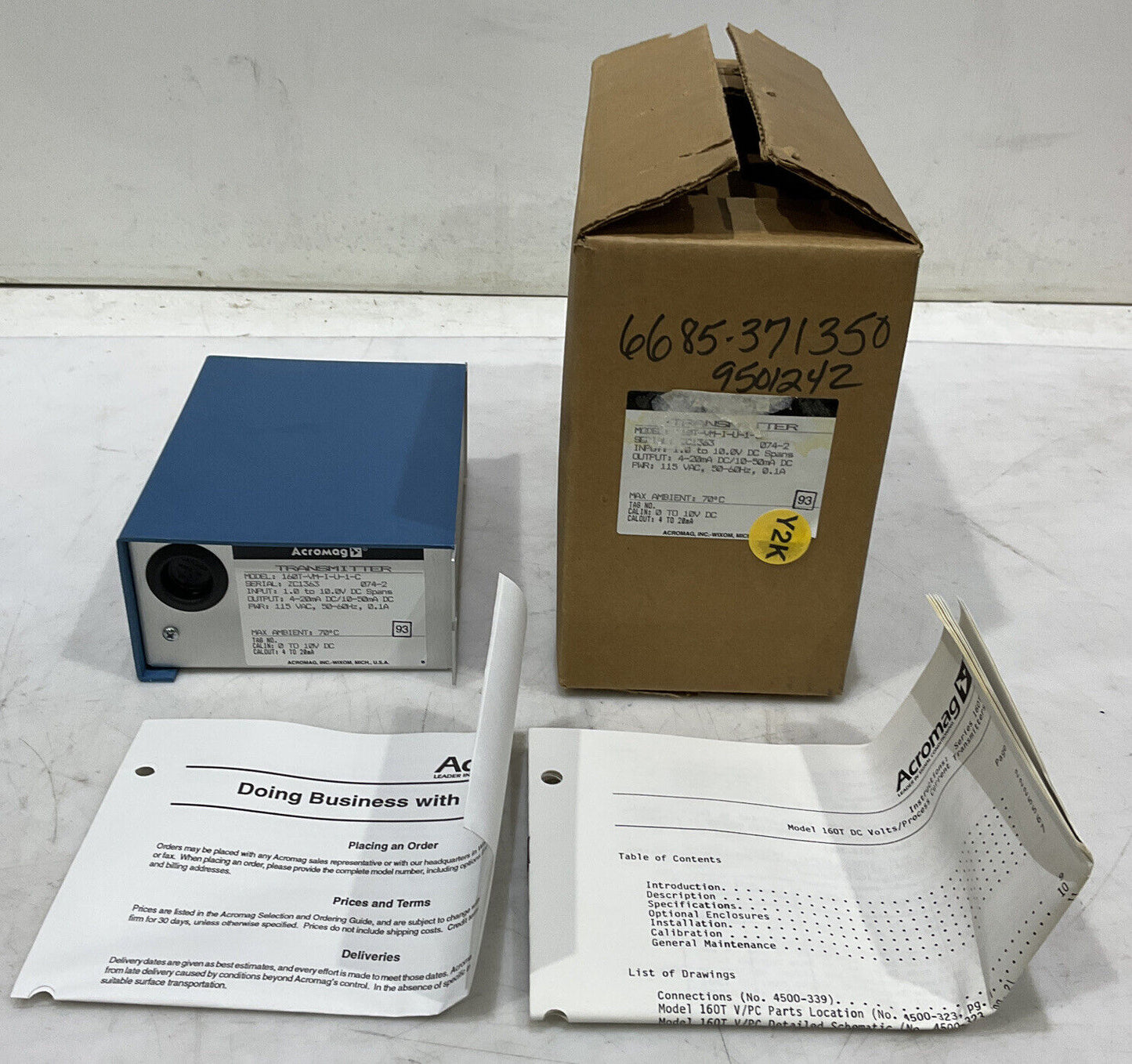 ACROMAG 160T-VM-I-U-1-C TRANSMITTER 115VAC 50-60HZ 373