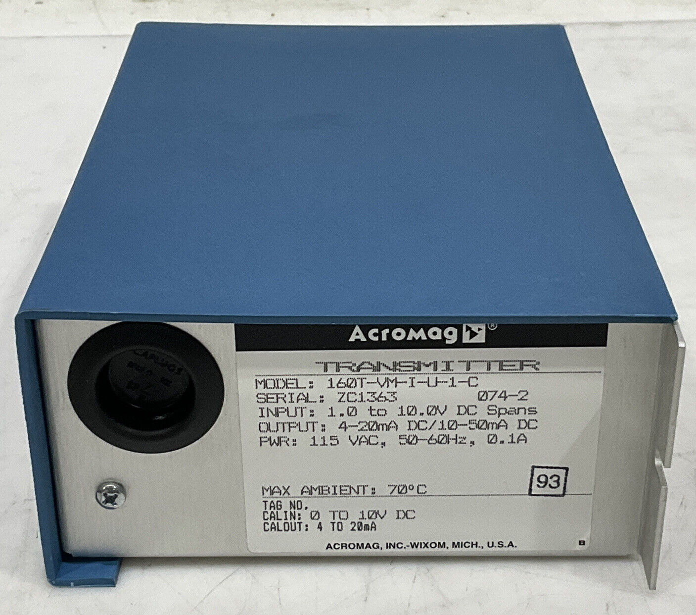 ACROMAG 160T-VM-I-U-1-C TRANSMITTER 115VAC 50-60HZ 373