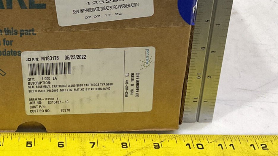 JOHN CRANE M183176 GA-101903-1 B A2R14 2DZAZ INTERMEDIATE SEAL ASSEMBLY 373