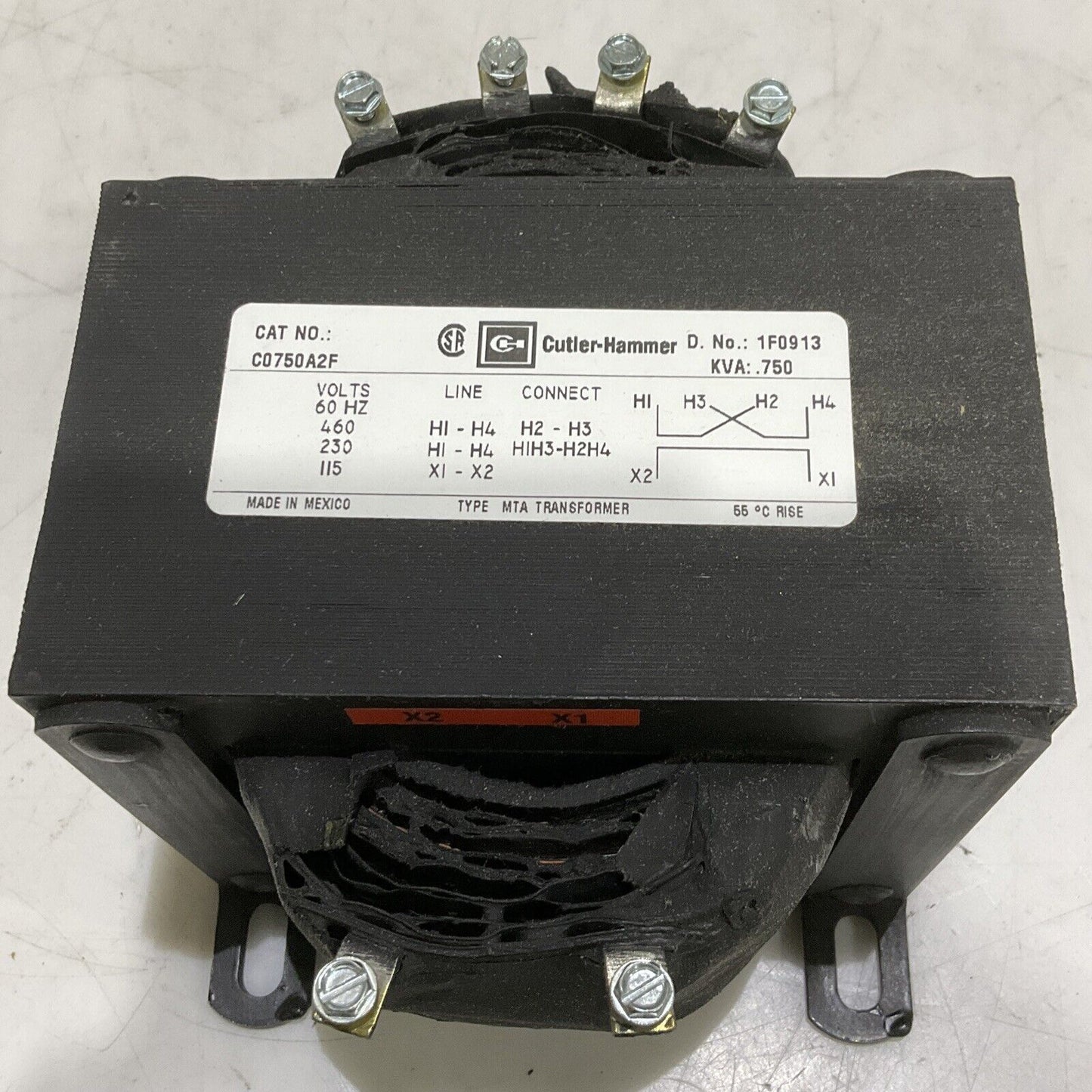 CUTLER-HAMMER C0750A2 CONTROL TRANSFORMER 60 HZ 373