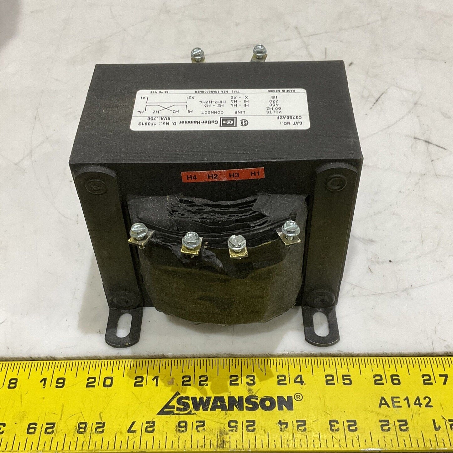 CUTLER-HAMMER C0750A2 CONTROL TRANSFORMER 60 HZ 373