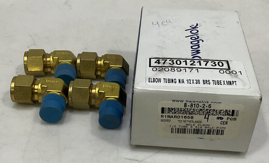 SWAGELOK B-810-2-6 MALE ELBOW LOT OF 4 373