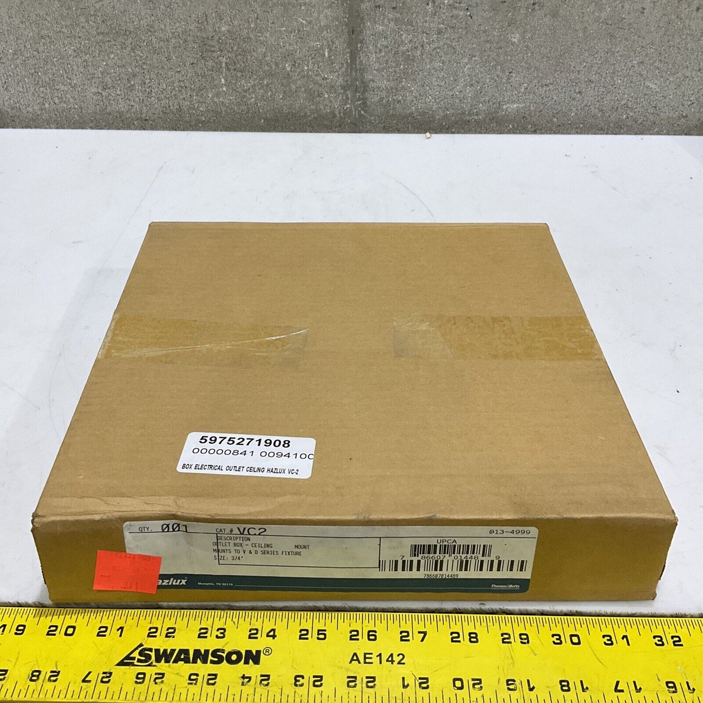 HAZLUX VC2 CEILING OUTLET BOX CEILING MOUNT TO V  & D SERIES FIXTURE 3/4” 373