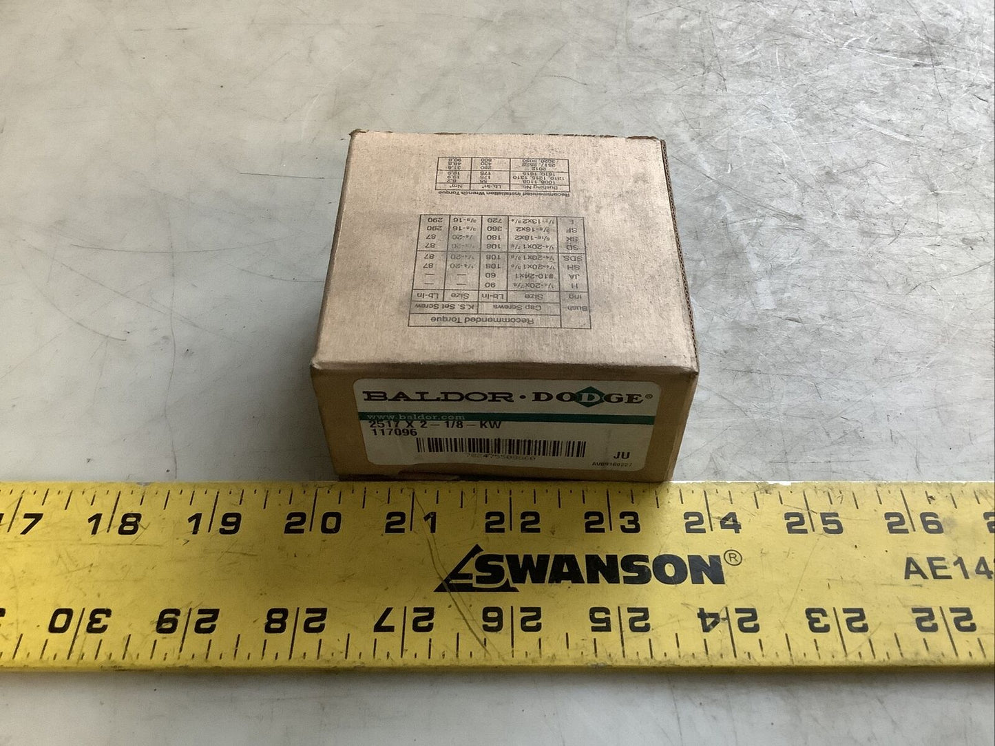 BALDOR 117096 TAPER LOCK BUSHING 2517 X 2-1/8-KW 476