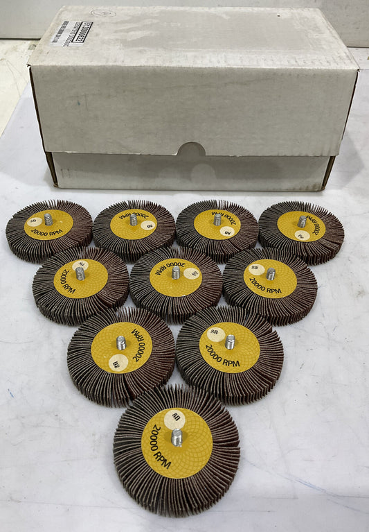 ALFA TOOLS FW61775AT MOUNTED ABRASIVE FLAP WHEELS LOT OF 10 373