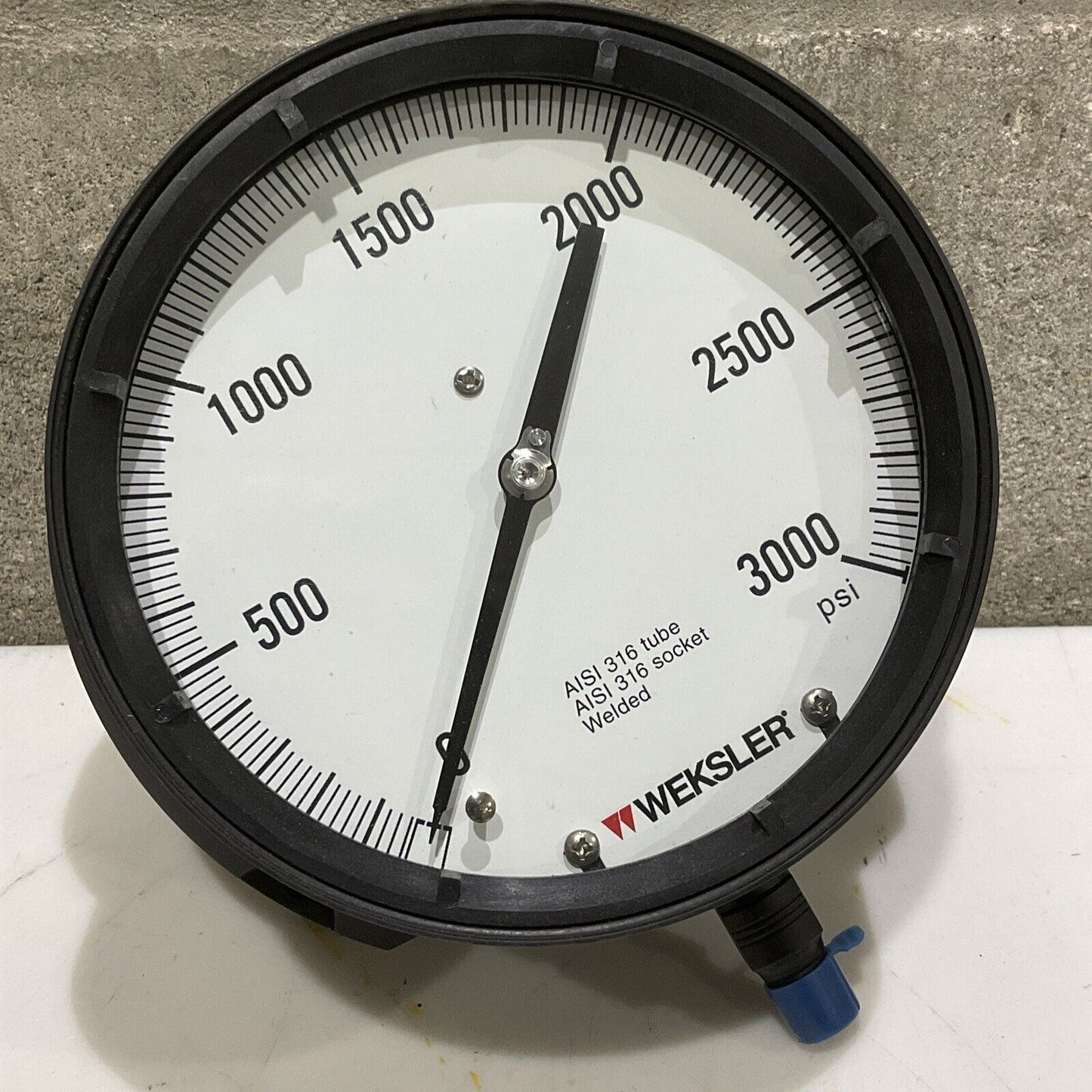 WEKSLER AA-4-6-4-PT-4-L-W PRESSURE GAUGE 6” 1/4”NPT 0 TO 3000 PSI 373