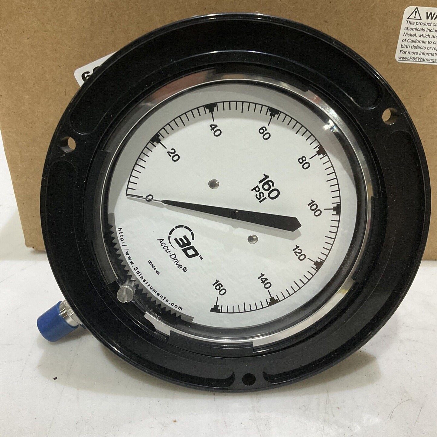 3D INSTRUMENTS 25504-45B71 PRESSURE GAUGE 4-1/2” 1/4” NPT 0-160 PSI 373