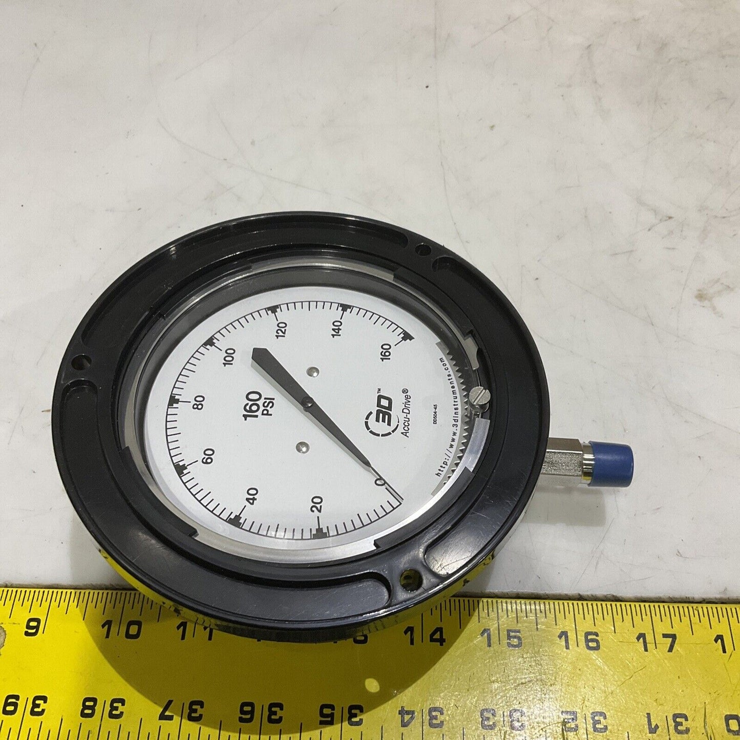 3D INSTRUMENTS 25504-45B71 PRESSURE GAUGE 4-1/2” 1/4” NPT 0-160 PSI 373