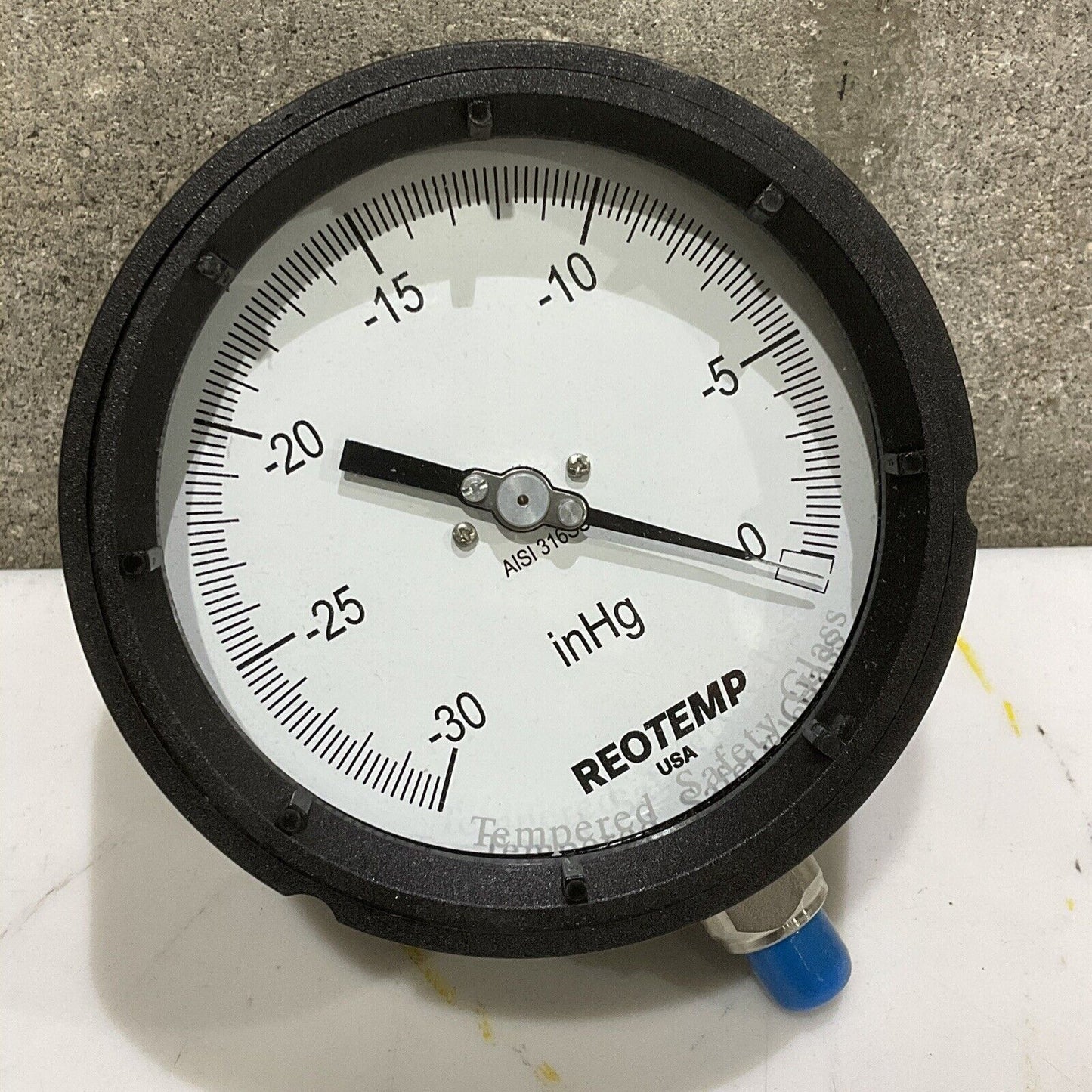REOTEMP PT45P1A4P01-D-T INDUSTRIAL PRESSURE GAUGE 4-1/2” 1/4NPT -30INHG TO 0 373