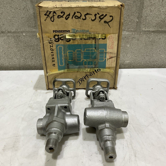 PENBERTHY HOUDAILLE 64856-500 GAGE VALVE 730 W/ BALL CHECK 1/2” NPT LOT OF 2 373