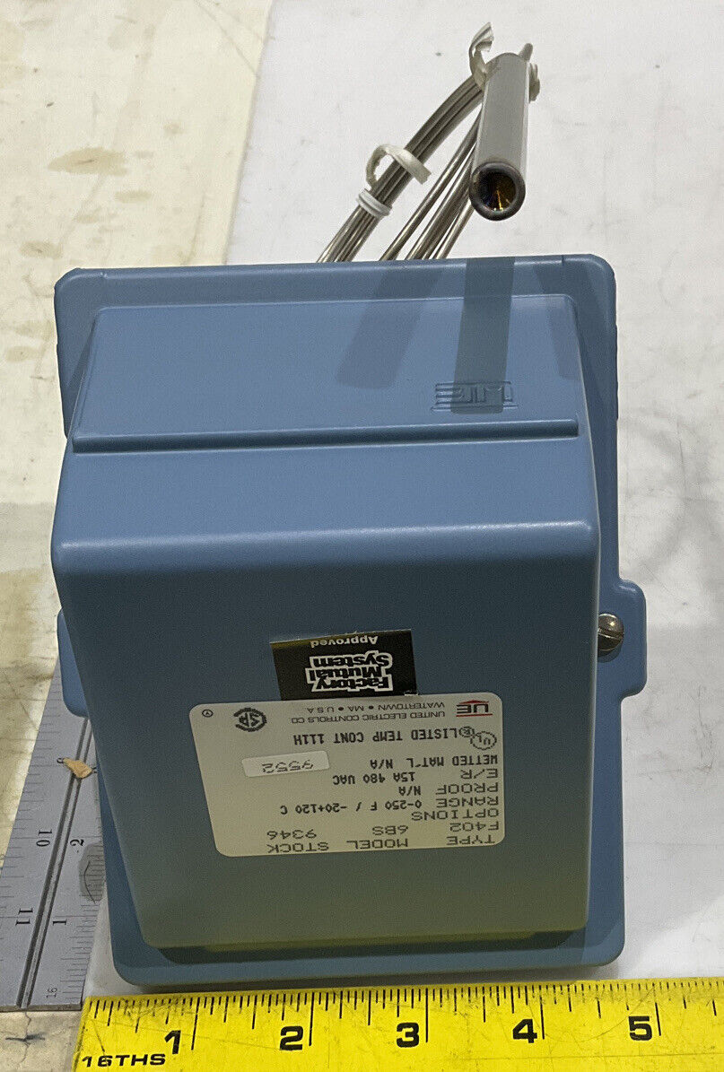 UNITED ELECTRIC F40L 6BS TEMPERATURE CONTROL 0-250 15A 480VAC 373