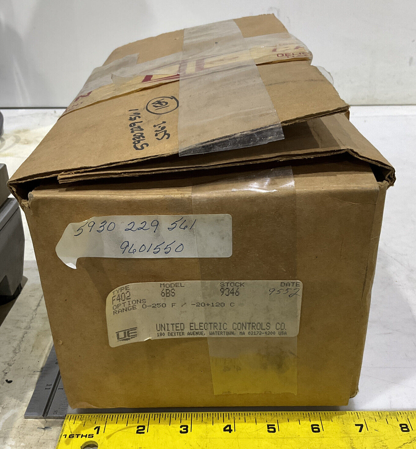 UNITED ELECTRIC F40L 6BS TEMPERATURE CONTROL 0-250 15A 480VAC 373