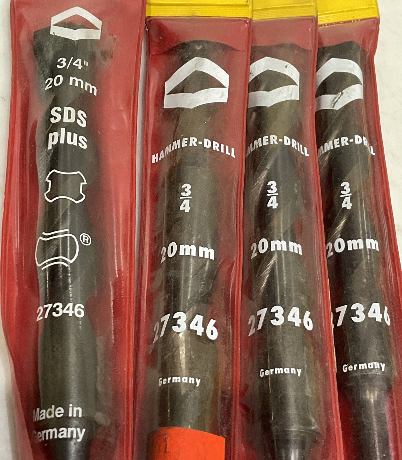 HAMMER DRILL 27346 20MM CARBIDE TIPS 3/4” LOT OF 4 373