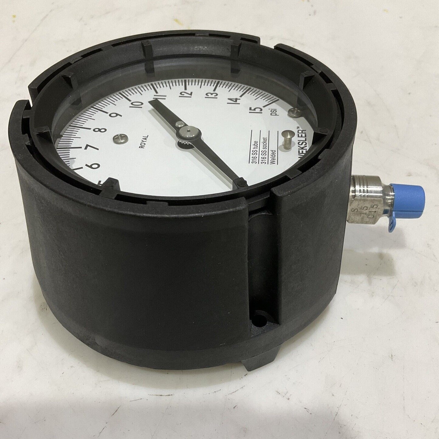 WEKSLER SW0512-12 PRESSURE GAUGE 4 1/2” 1/4” NPT 15 PSI 373