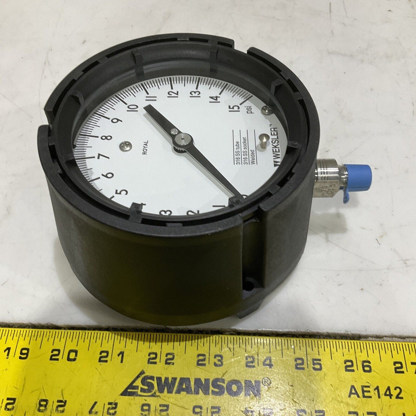 WEKSLER SW0512-12 PRESSURE GAUGE 4 1/2” 1/4” NPT 15 PSI 373