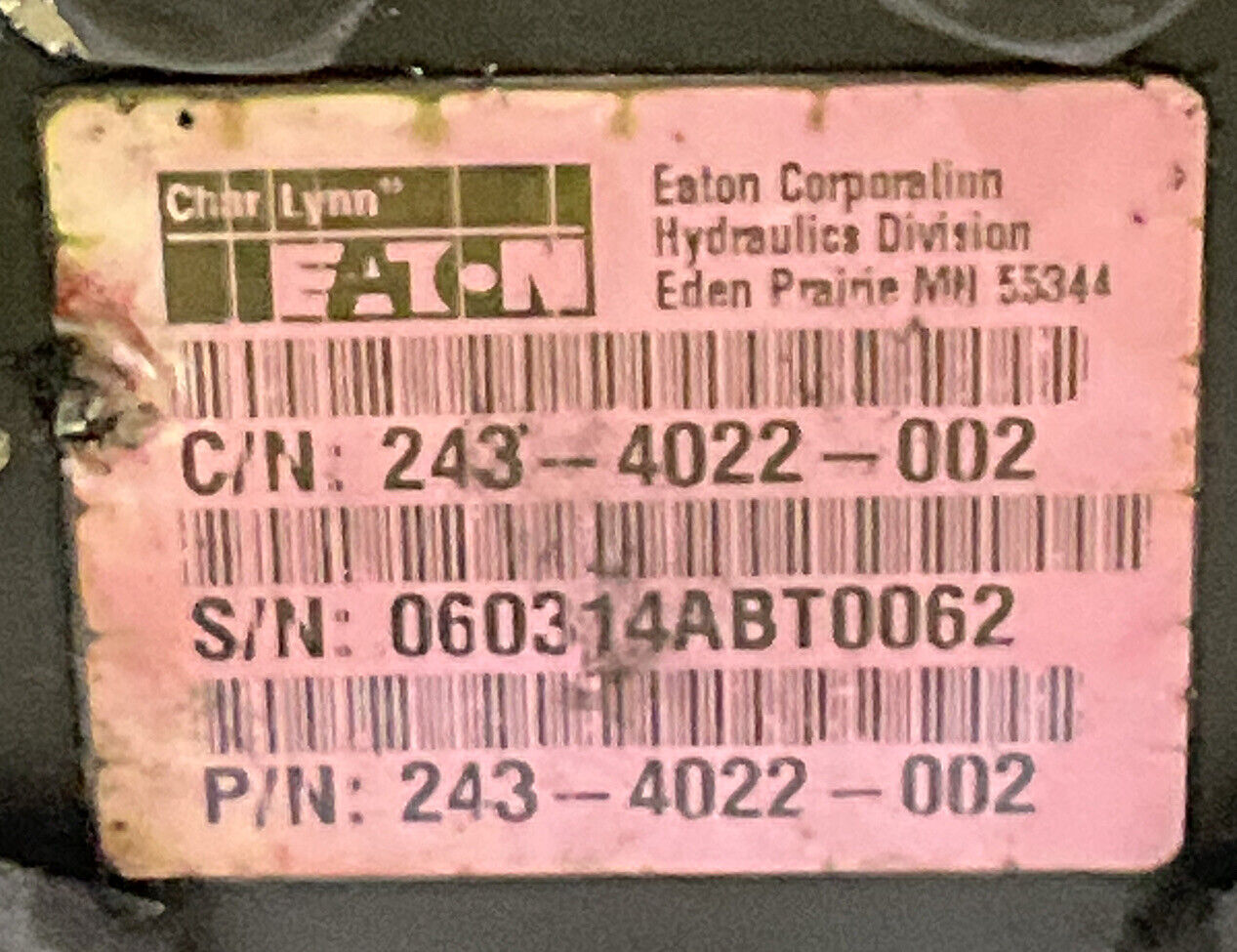 EATON 243-4022-002 HYDRAULIC POWER STEERING VALVE GEAR PUMP 373