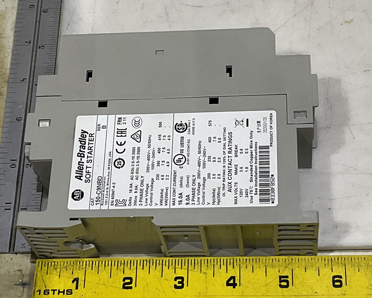 ALLEN-BRADLEY 150-C9NBD SER B SOFT STARTER 373