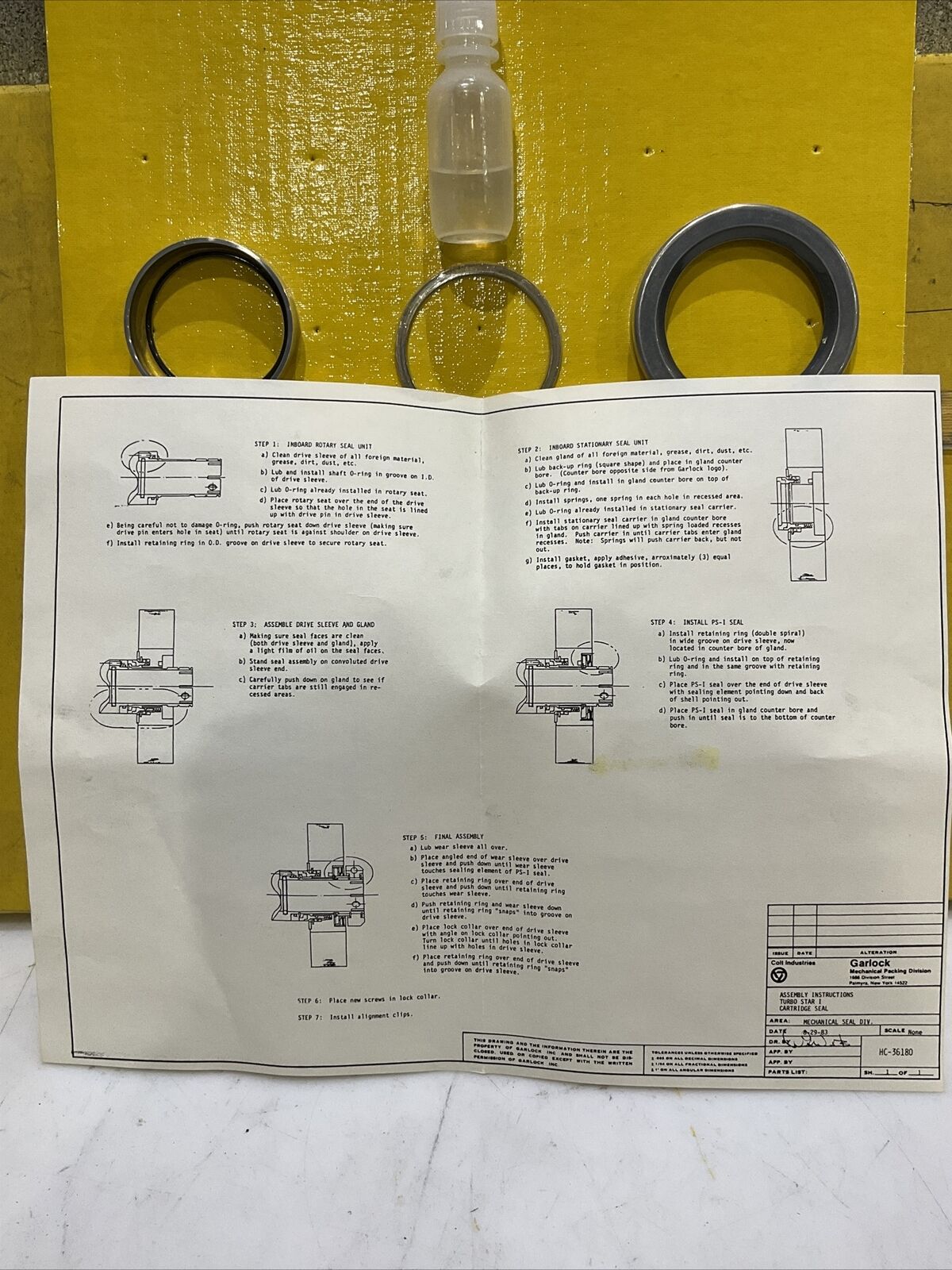 GARLOCK 71596-0023 REPAIR 1-3/4” TURBOSTAR-I CARB/CER PS-I VITON O RINGS 373