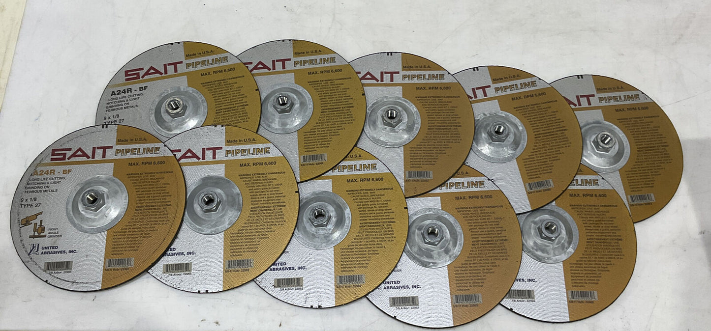 UNITED ABRASIVES SAIT 22062 GRINDING WHEEL LOT OF 10 373