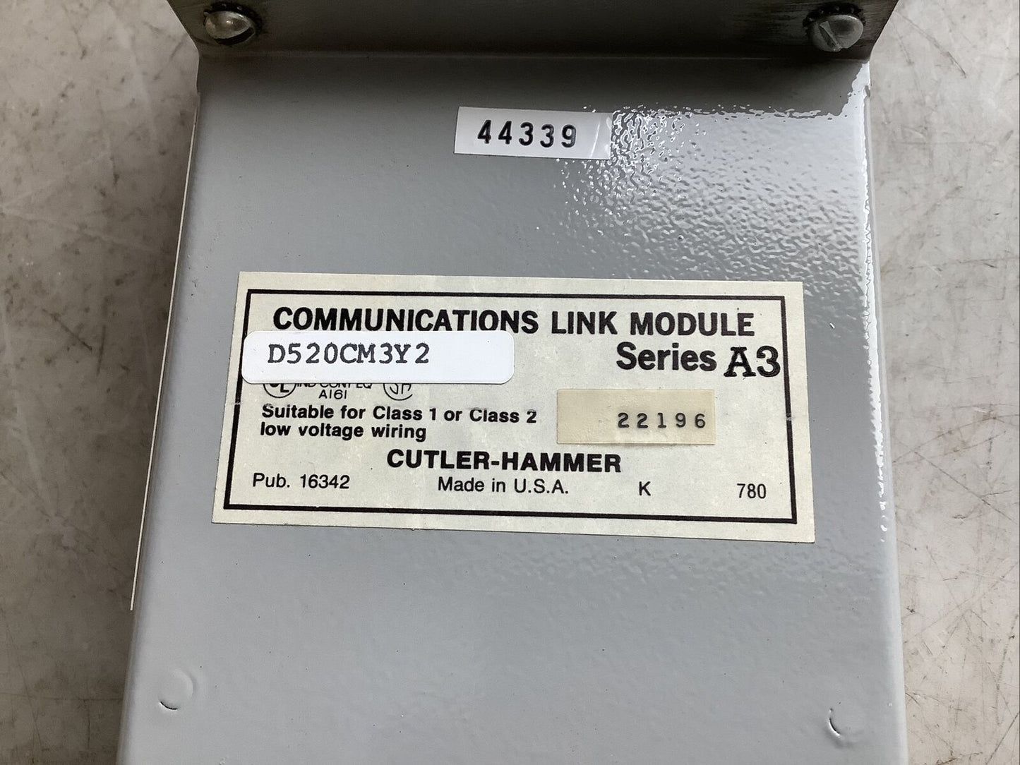 CUTLER HAMMER D520CM3Y2 D520CM3 COMMUNICATIONS LINK MODULE 373