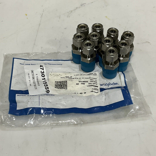 SWAGELOK SS-600-1-8 MALE CONNECTOR 3/8” SWG X 1/2” MNPT LOT OF 10 373